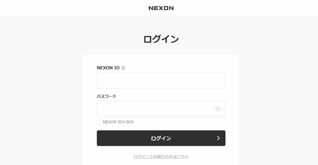 マビノギモバイルのログイン画面